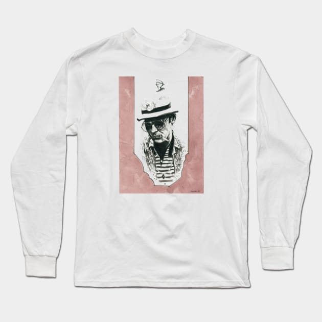 Hunter S Thompson Long Sleeve T-Shirt by Beau Berkley Art